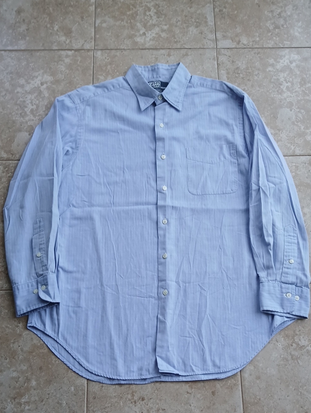 Ralph Lauren Vintage Hong Kong Blue Long-Sleeve Button-Down Shirt